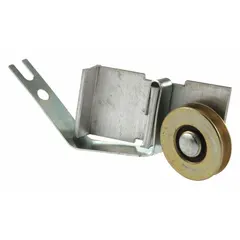 Tension spring roller for screen door hardware. Maintains tension on screen mesh to keep it taut and aligned within the door frame. Overall height 1 3/8 in. Unfinished gray finish. Sold as a single pack.