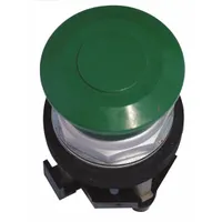 EATON Mushroom Head Push Button: Non-Illuminated, Mushroom Head Profile, Metallic, 30 mm, 1NC (MPN HT8CBGB)