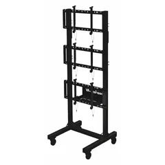 This mobile cart from PEERLESS is constructed of steel and accommodates flat-panel displays from 46 to 60 inches with a weight capacity of 375 lb. It is suited for moving large screens in commercial or industrial environments for presentations, digital signage, or training applications.