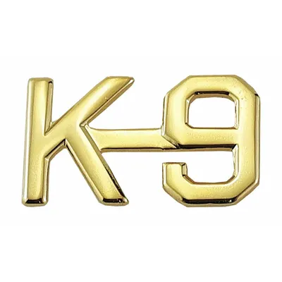 HEROS PRIDE Metal Rank Insignia: K-9, 1/2 in, Gold, Metal, Clutch Pin, Rank Insignia - Metallic Insignia