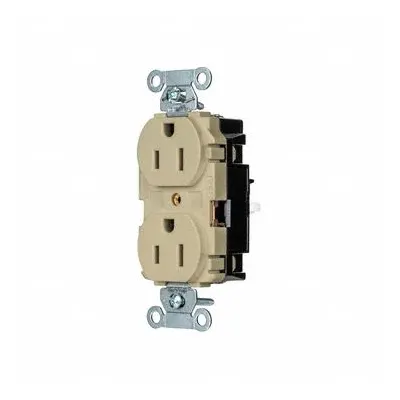 HUBBELL Receptacle: Duplex, 5-15, Ivory, 125V AC, 15 A, 2 Pole / 3 Wire (MPN 5252STI) - General Purpose Receptacles