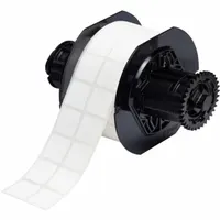 Pre-Cut Label Stock Roll: 29/32 in x 29/32 in, 29/32 in, Autoclavable Polyester, White (MPN B33-141-481)