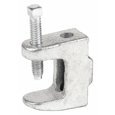 NVENT CADDY Reversible Beam Clamp: Electro-Galvanized Cast Iron, 250 lb Load Capacity - C-Clamp Style Beam Clamps