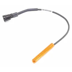 Temperature sensor for HVACR systems, used to monitor ambient or duct temperature and regulate system operation. Suitable for replacement in commercial and industrial heating, ventilation, air conditioning, and refrigeration applications.