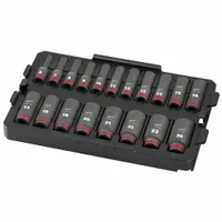 MILWAUKEE Socket Set: 3/8 in Drive, 19 Piece, 6-Point, Metric/SAE, 6 mm to 24 mm (MPN 49-66-6816)