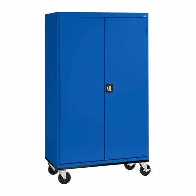 SANDUSKY Shelf Cabinet: Hanging Rods/Shelves, Full Ht (59" and Taller), 46 in Overall Wd - Commercial Mobile Wardrobe Cabinets
