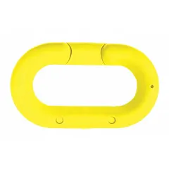Polyethylene Master Chain Link for Plastic Chain Barriers, Yellow, 2 3/25 in Overall Length