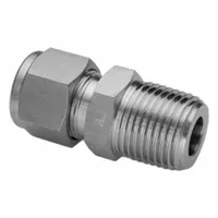 HAM-LET Compression Fitting Adapter: 1/8 in OD x 3/8 in Pipe Fitting Size, Tube x MNPT (MPN 768L SS 1/8 X 3/8)