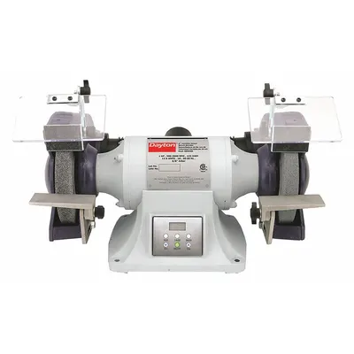 Dayton Bench Grinder: Variable Speed, 1 hp, 8 in Max Wheel Dia, 900 RPM to 3,600 RPM - Variable-Speed Bench Grinders with Dust Exhaust Port