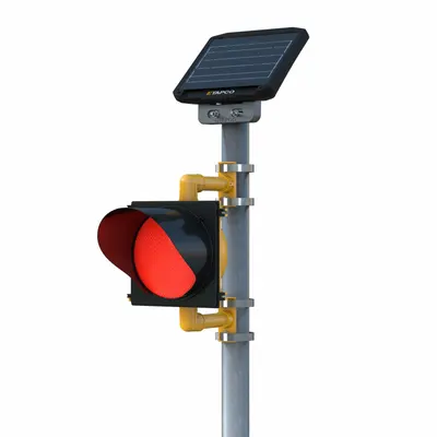 TAPCO Solar Traffic Beacon: Power Source Solar, Lamp Type LED, Light Color Red - Flashing Sign Beacons