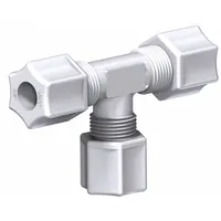 JACO Union Tee: 5/16 in OD x 5/16 in OD x 5/16 in OD Size, Polypropylene, 5 PK (MPN 70-5-P-PG)