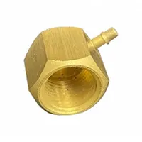 MEM-CO Barbed Fitting Elbow: 3/8 in Pipe x 11/64 in ID Size, FBSPP x Barbed, Brass, Beaded Barb (MPN 3/8BSPP-FLB4-NP)