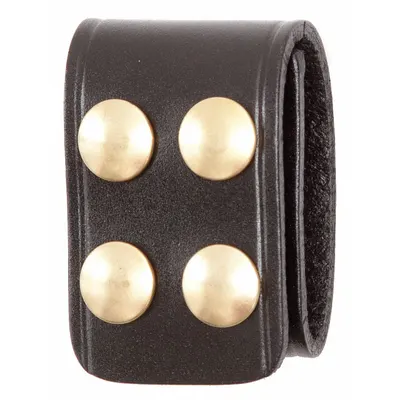 GOULD & GOODRICH Belt Keeper, Leather, 1 3/4 in, Black, Brass Snap - Belt Keepers
