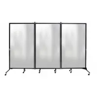 SCREENFLEX Room Divider: 3 Panels, Translucent, Clear Panel, 74 in Overall Ht, 120 in Overall Wd (MPN CRDFF3)