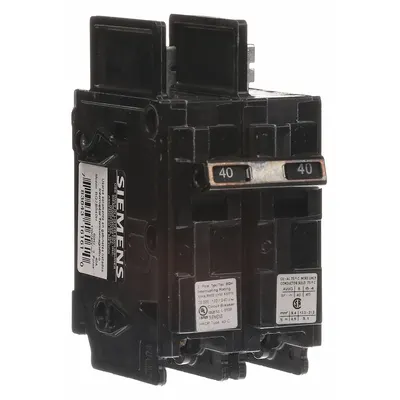SIEMENS Miniature Circuit Breaker: 40 A Amps, 120/240V AC, 2 Poles - BQ & BQH Series, Bolt-On Siemens Miniature Circuit Breakers