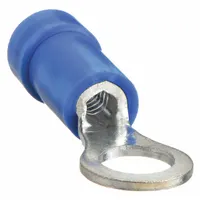 PANDUIT Ring Terminal: Blue, Vinyl Insulation, 1/4 in Stud Size, 16 AWG to 14 AWG Wire Sizes, 600 V (MPN PV14-14R-C)