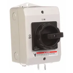 This Siemens non-fusible disconnect switch is rated for 16 A and three-phase operation. It features a black handle and a plastic (non-metallic) enclosure. UL 98 listed, it is suitable for indoor and outdoor use in applications requiring safe isolation of electrical circuits.