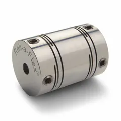 This long set screw slit coupling connects two shafts with 8 mm and 5 mm diameters, accommodating minor misalignment while transmitting torque. The 16 mm outside diameter and slit design provide flexibility for motion-control applications such as encoders, stepper motors, and linear actuators.
