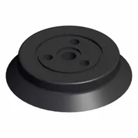 SMC Vacuum Pad: Flat with Ribs, w/o Adapter, 50 mm Pad Dia, NBR, Black, 50, 11.5 mm Pad Ht, ZP (MPN ZP50HN)