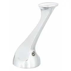 Metal lever faucet handle with chrome finish. Compatible with Delta faucets. Controls both hot and cold water flow. Suitable for replacement or upgrade in kitchen or bathroom sink applications.