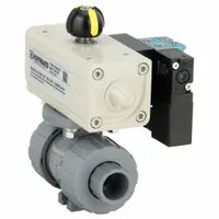 HAYWARD FLOW CONTROL Pneumatically Actuated Two-Way Ball Valve: 1/2 in, CPVC, Air to Air (MPN PSDTBH205STEA8)