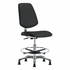 Vinyl ESD & Cleanroom Task Chair, Armless, ISO 4, Aluminum Base