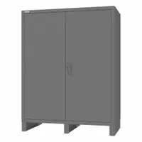 DURHAM MFG Storage Cabinet: 60 1/4 in x 30 1/4 in x 78 in, Swing Handle & Padlockeable, Legs, Gray (MPN HDC-306078-4S95)