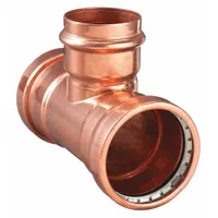 VIEGA PROPRESS Crimp Tee Fitting: Tee, 4 in CTS x 4 in CTS x 3 in CTS size, Dimple Center Stop (MPN 20723)