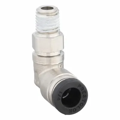 PARKER Push-to-Connect Elbow Fitting - Nickel-Plated Brass Tube Fittings