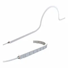 Flexible linear LED lighting spool with top-bend flexibility, suitable for accent, task, and under-cabinet illumination. White light at 3500K color temperature, 122 lm output, 2.6 W power consumption, 5/8 in height, 50,000 hr rated life. Maximum continuous run of 32.8 ft. Connection via lead wire.