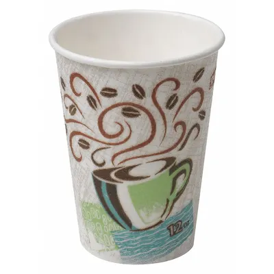 DIXIE Disposable Hot Cup: 12 oz Capacity, Multi, Paper, Individually Wrapped - Bio-Based Hot Cups