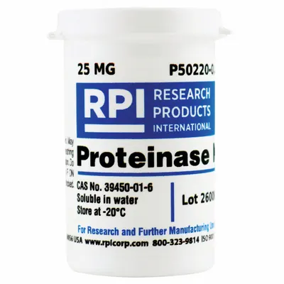 RPI Proteinase K: 25 mg Volume, Powder - Protease Inhibitors