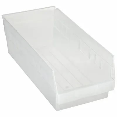 QUANTUM STORAGE SYSTEMS Shelf Bin: 17 7/8 in Overall Lg, 8 3/8 in x 6 in, Clear - Clearview Plastic Shelf Bins