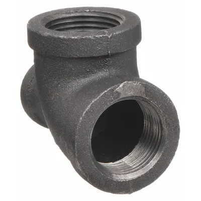 ANVIL Metal Pipe Tee: 3/4 in x 1/4 in x 3/4 in, Threaded x Threaded x Threaded - Medium-Pressure Threaded Pipe Fittings