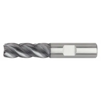 WIDIA HANITA Corner Radius End Mill: Carbide, AlTiN Coated, 4 Flute, 1/8" Mill Dia, 1/2" LOC - Fast-Cutting Carbide Corner-Radius End Mills for Steel & Cast Iron