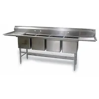 EAGLE GROUP Kitchen Sink: 4 Bowls, 44 1/2 in Overall Ht, 116 in Overall Lg, 27 in Overall Wd (MPN FN2072-4-18-14/3)