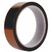 Polyimide film tape with silicone adhesive, 2 inches wide, 36 yards long, and 2.2 mil thick. Brown color, supplied in a 24-pack. Used for high-temperature masking in processes such as wave soldering, powder coating, and plasma spraying