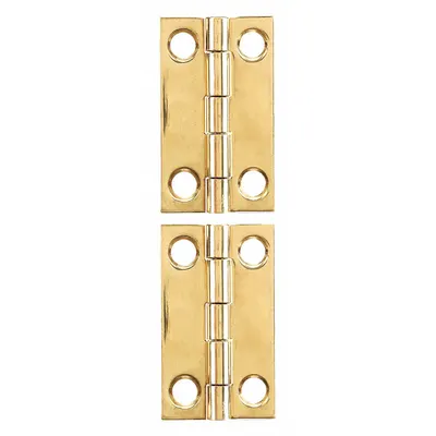 OEM Butt Hinge: Brass, Full Surface, 7/16 in Leaf Wd, 2 PK - Full Surface-Mount Butt Hinges
