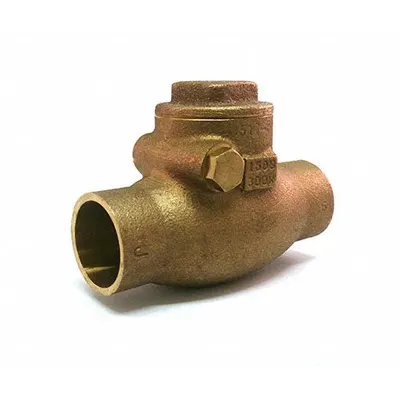 MILWAUKEE VALVE Swing Check Valve: Swing, Inline Valve Body, 3/4 in Pipe Size, Sweat x Sweat - Bronze Inline Swing Check Valves