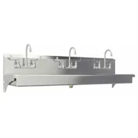 SANI-LAV Wash Station: 3 Stations, 5 in Bowl Dp, 65 in Bowl Lg, 16 1/2 in Bowl Wd, Faucet Included (MPN 5A3F)