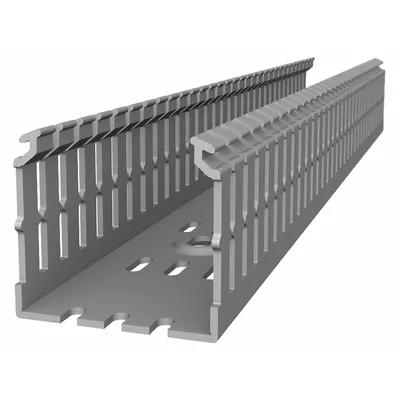 THOMAS & BETTS Wiring Duct: 1 1/2 in Nom Wd, 2.2 in Slot Ht, 3 in Nom Ht, 0.2 in Slot Wd - Screw-Mount Slotted Wiring Ducts & Snap-On Covers