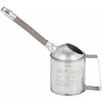 Funnel: 1 qt Fluid Capacity, 5 in Overall Dia, 6 in Overall Ht, Silver, 7 1/2 in Spout Lg, Flex (MPN 94484)