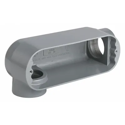 HUBBELL KILLARK Conduit Outlet Body: Iron, 2 1/2 in Trade Size, LR Body, 142 cu in Body Capacity - LR - 90° Elbow Type