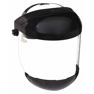 CONDOR Face Shield: Clear, Uncoated, Reusable, 15 1/2 in Visor Wd, 7 in Visor Ht - General Purpose Single-Crown Face Shields