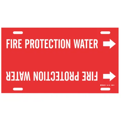 BRADY Fire Protection Water Strap-On Pipe Marker 4060-H - Fire Protection Water Strap-On Pipe Markers