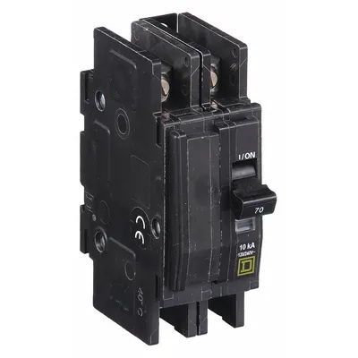 SQUARE D Miniature Circuit Breaker: 70 A, 120/240V AC, Single Phase, 10kA at 120/240V AC - QOU Series, Unit-Mount Square D Miniature Circuit Breakers