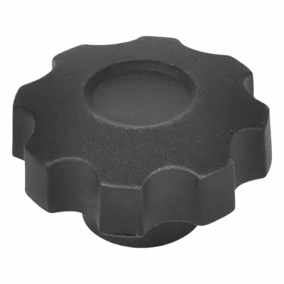 JW WINCO Hand Knobs; Eight-Lobed Knobs: Plastic w/ Brass Thread, M12 Thread - 8-Arm Knobs with Threaded Hole