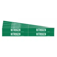 Pipe Marker: Nitrogen, Green, White, Fits 3/4 to 2 3/8 in Pipe O.D., 4 Pipe Markers, 5 PK (MPN 7198-4-PK)