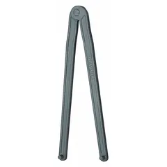 Adjustable face spanner wrench with round pin design. Pin diameter 1/4 in, pin length 5/16 in, hook depth 1/8 in, overall length 9 in. Used for tightening or loosening round nuts with face holes in machinery and equipment maintenance.