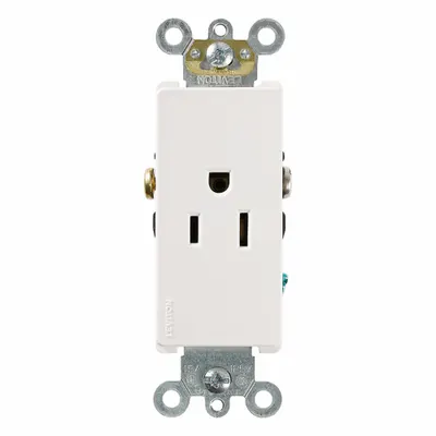 LEVITON Plugs and Receptacles: Single, 5-15, White, 125V AC, 15 A, 2 Pole / 3 Wire (MPN 16241-W) - General Purpose Receptacles